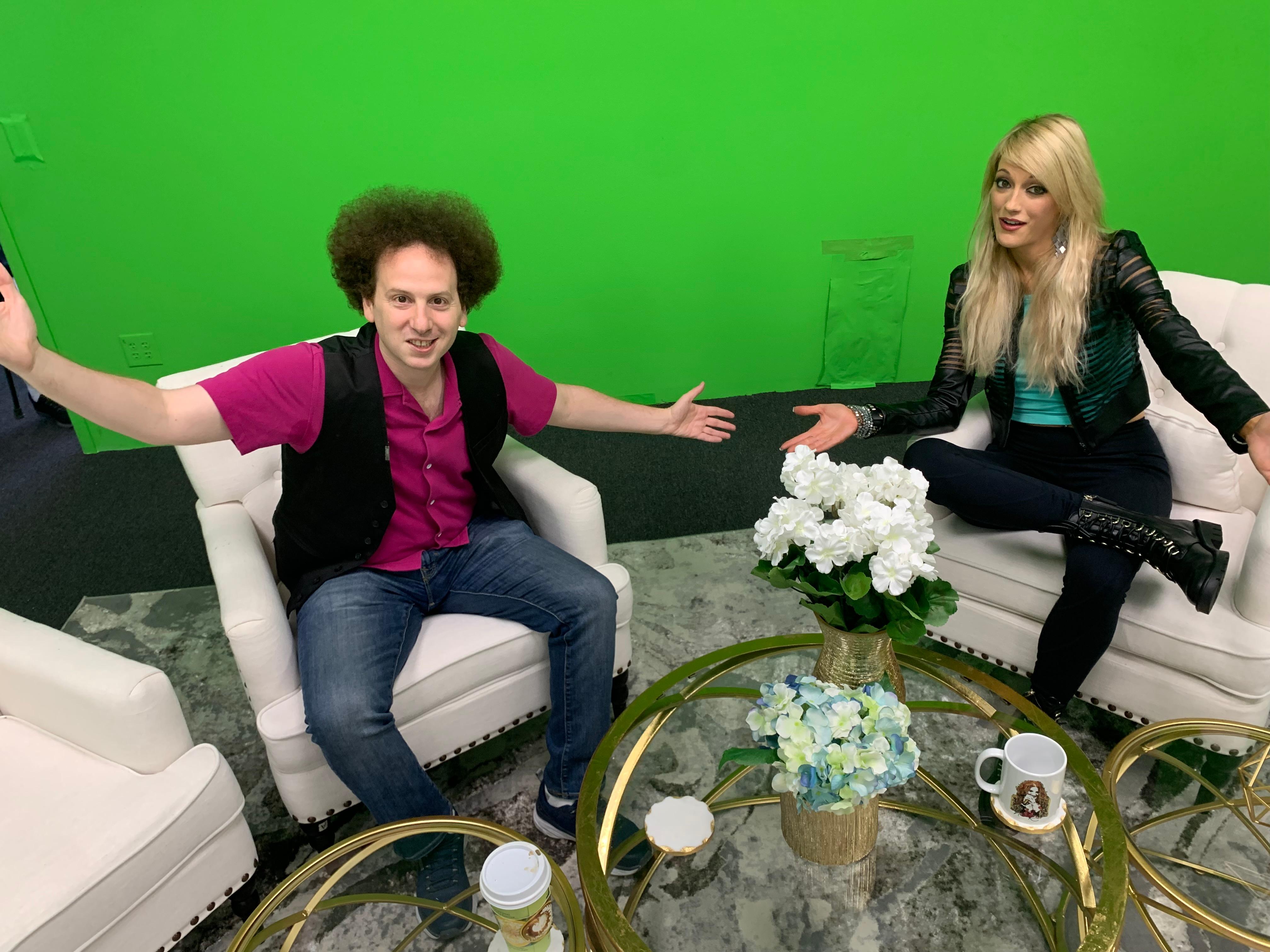 Shevyn Roberts on set with Josh Sussman in Las Vegas