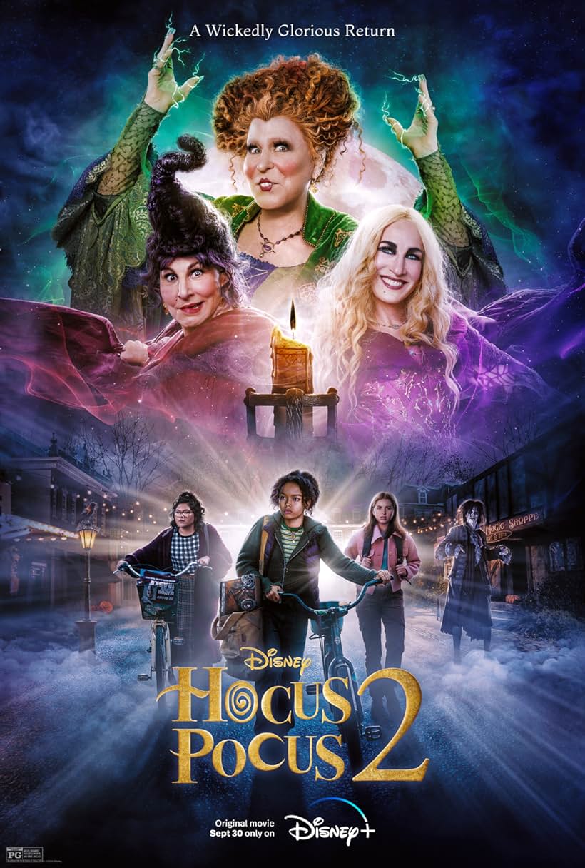 Bette Midler, Sarah Jessica Parker, Kathy Najimy, Doug Jones, Lilia Buckingham, Belissa Escobedo, and Whitney Peak in Hocus Pocus 2 (2022)