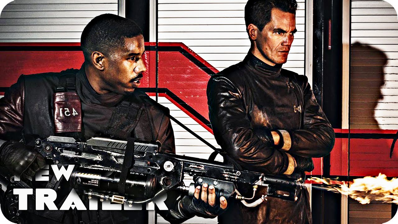 Michael B. Jordan and Michael Shannon in Fahrenheit 451 (2018)