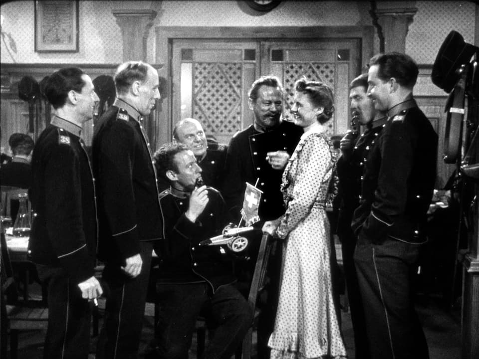 Anne-Marie Blanc, Rudolf Bernhard, Zarli Carigiet, Emil Gerber, Max Knapp, Erwin Kohlund, Schaggi Streuli, and Jakob Sulzer in Gilberte de Courgenay (1941)