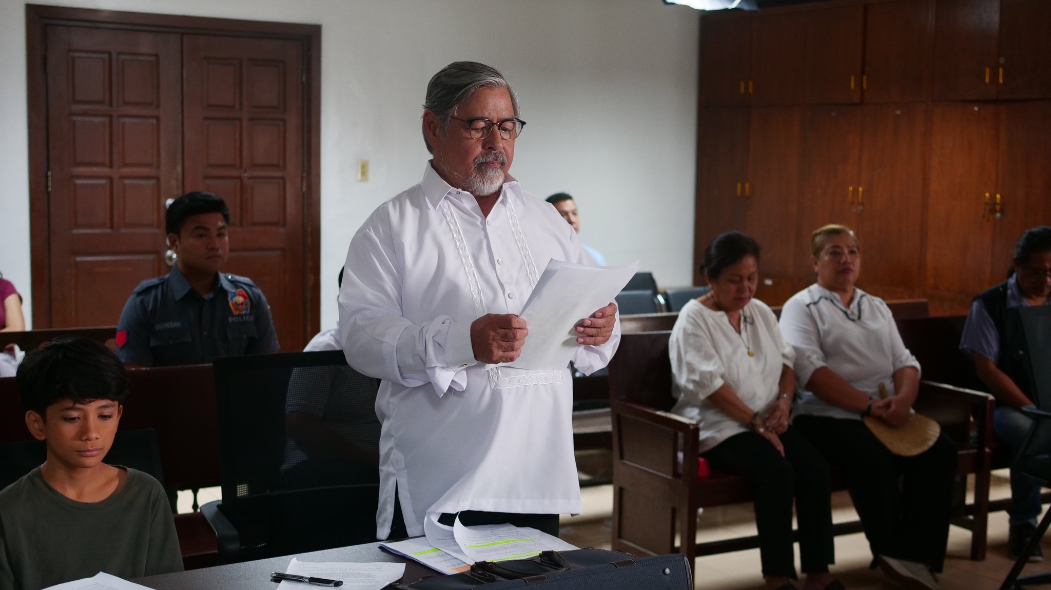 Angie Castrence, Joel Torre, Enzo Osorio, and Ruby Ruiz in The Hearing (2024)