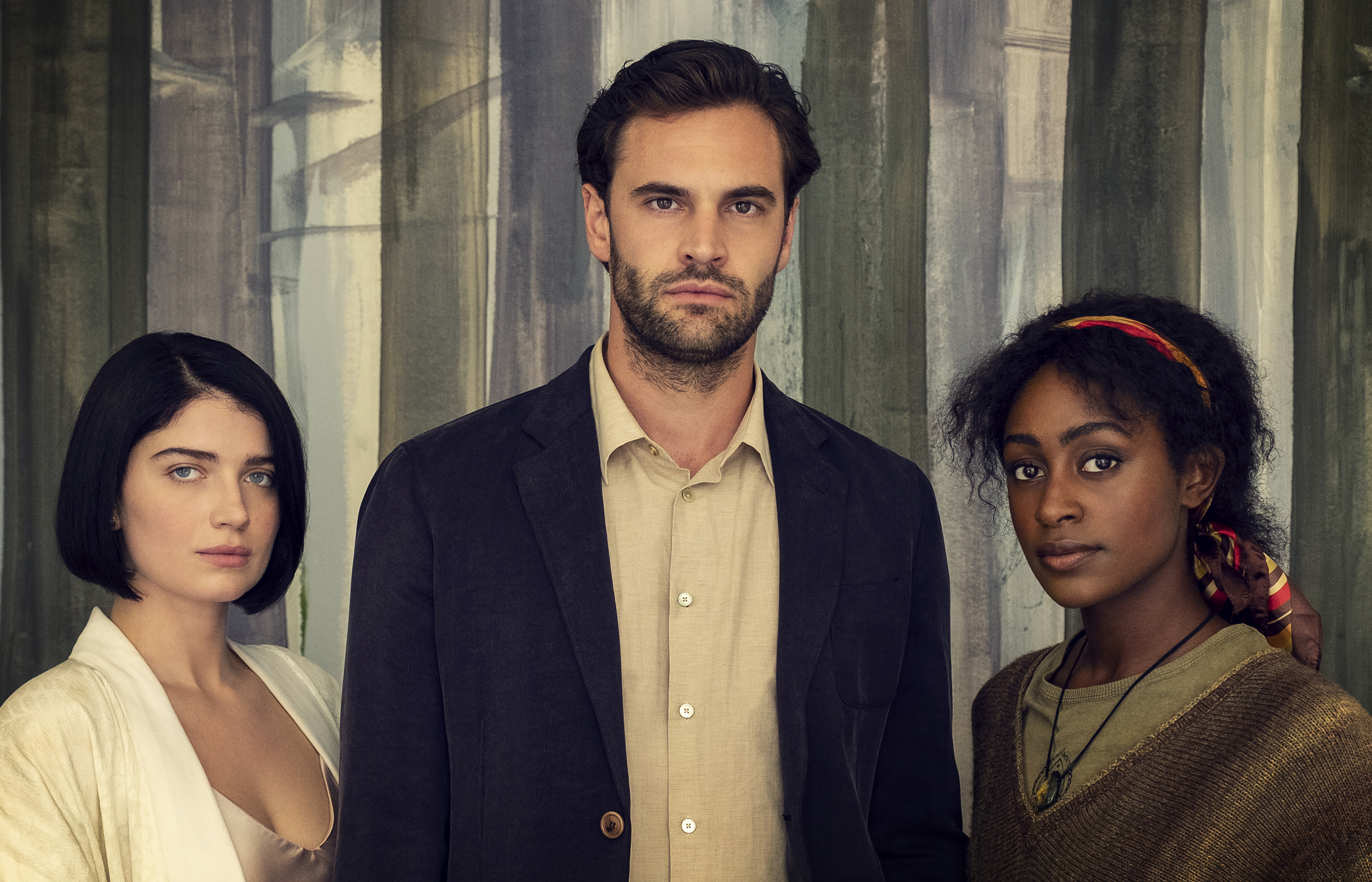 Eve Hewson, Simona Brown, and Tom Bateman in Behind Her Eyes (2021)