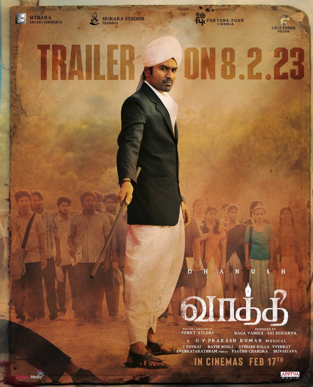 Dhanush in Vaathi (2023)