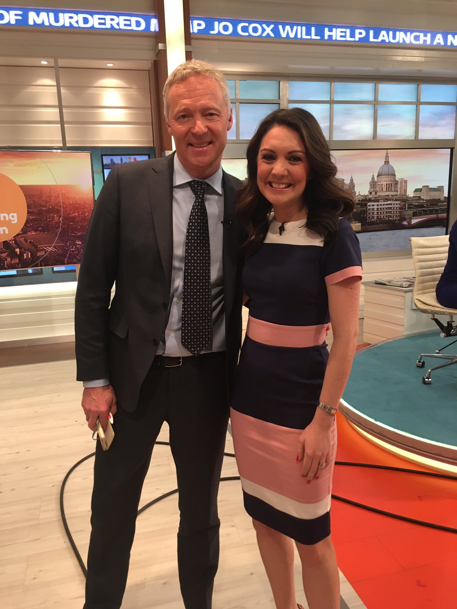 Rory Bremner and Laura Tobin in Good Morning Britain (2014)