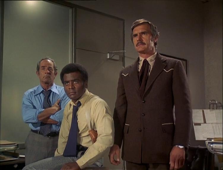 Terry Carter, Sidney Clute, and Dennis Weaver in McCloud (1970)