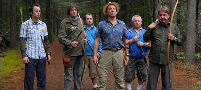 Michel Côté, Rémy Girard, Luc Senay, and Louis-José Houde in Father and Guns (2009)