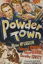 Dorothy Lovett, Victor McLaglen, and Edmond O'Brien in Powder Town (1942)