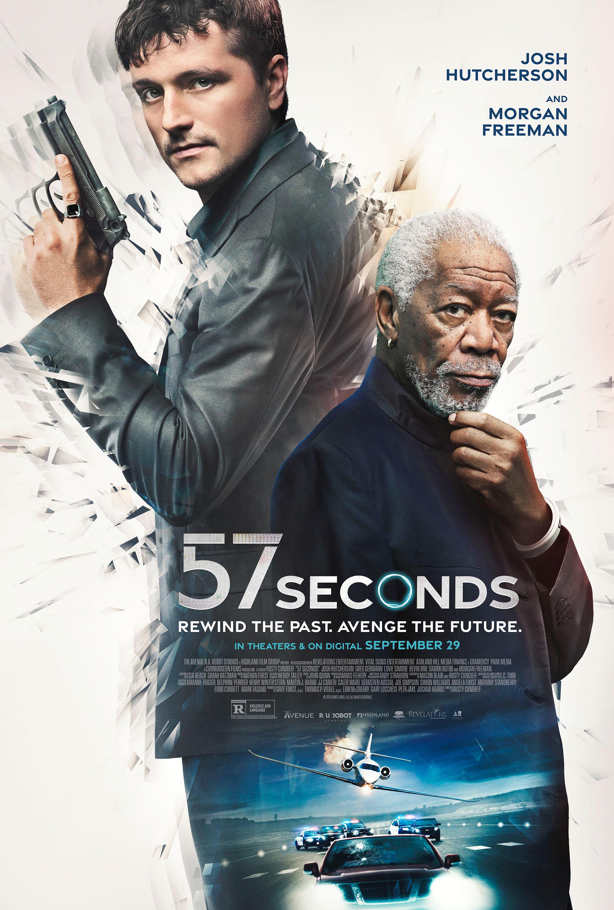 Morgan Freeman and Josh Hutcherson in 57 Seconds (2023)