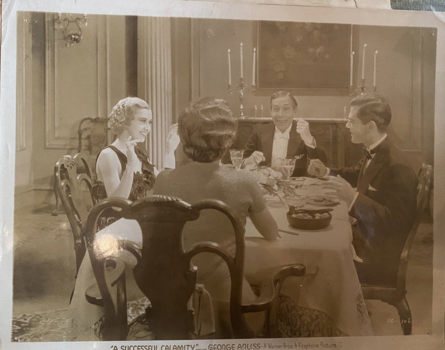 Mary Astor, George Arliss, William Janney, and Evalyn Knapp in A Successful Calamity (1932)