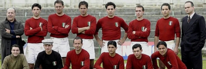 Ciro Esposito, Giuseppe Fiorello, Andrea Golino, Massimo Molea, Max Parodi, Massimo Popolizio, Francesco Venditti, Antonio De Matteo, Marco Bonafaccia, Gianfelice Facchetti, Francesco Gisotti, and Giampaolo Gambi in Il grande Torino (2005)