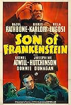 Boris Karloff, Bela Lugosi, and Basil Rathbone in Son of Frankenstein (1939)