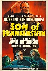 Boris Karloff, Bela Lugosi, and Basil Rathbone in Son of Frankenstein (1939)