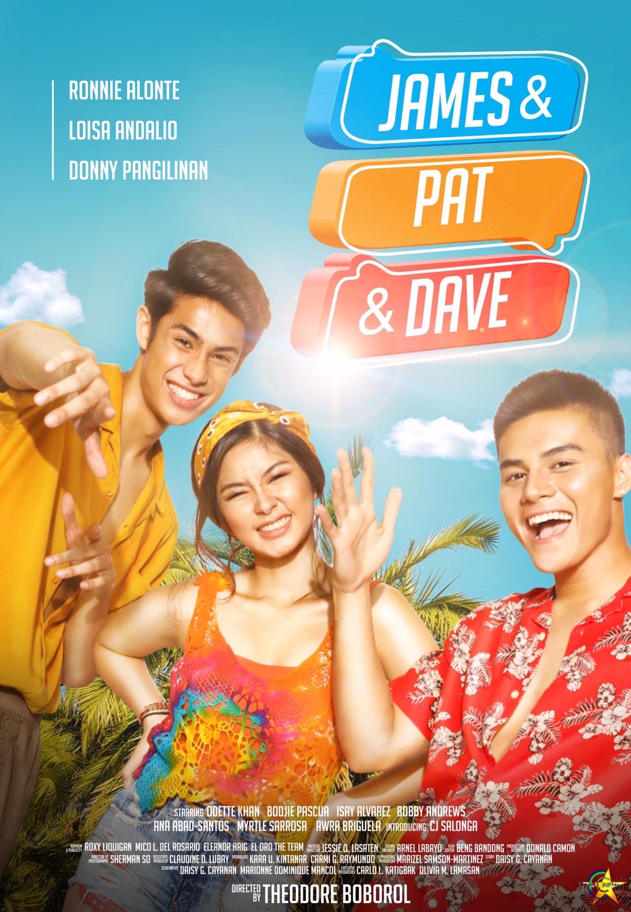 Loisa Andalio, Ronnie Alonte, and Donny Pangilinan in James & Pat & Dave (2020)