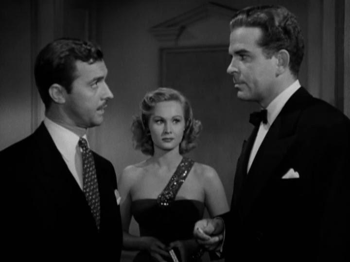 Douglas Kennedy, Virginia Mayo, and Zachary Scott in Flaxy Martin (1949)