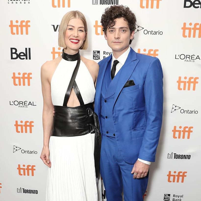 Rosamund Pike and Aneurin Barnard at an event for Radioactive (2019)