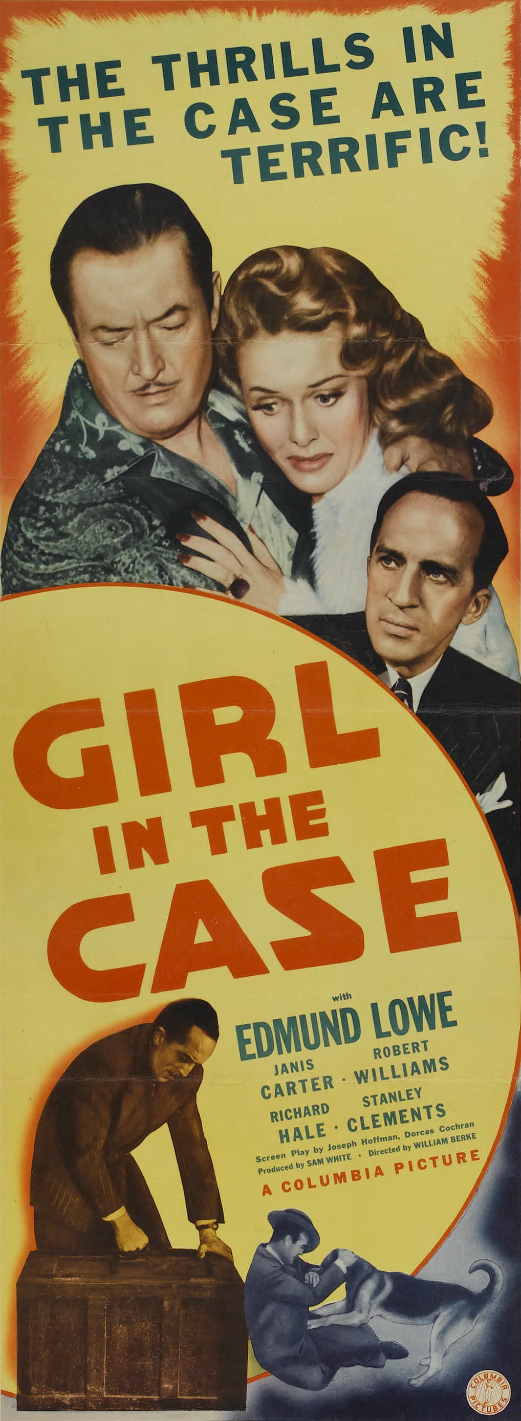 Janis Carter, Edmund Lowe, and Robert B. Williams in Girl in the Case (1944)