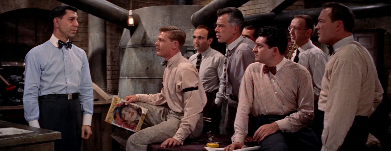 Lee Marvin, Jud De Naut, Eddie Miller, Martin Milner, Moe Schneider, Ray Sherman, George Van Eps, and Jack Webb in Pete Kelly's Blues (1955)