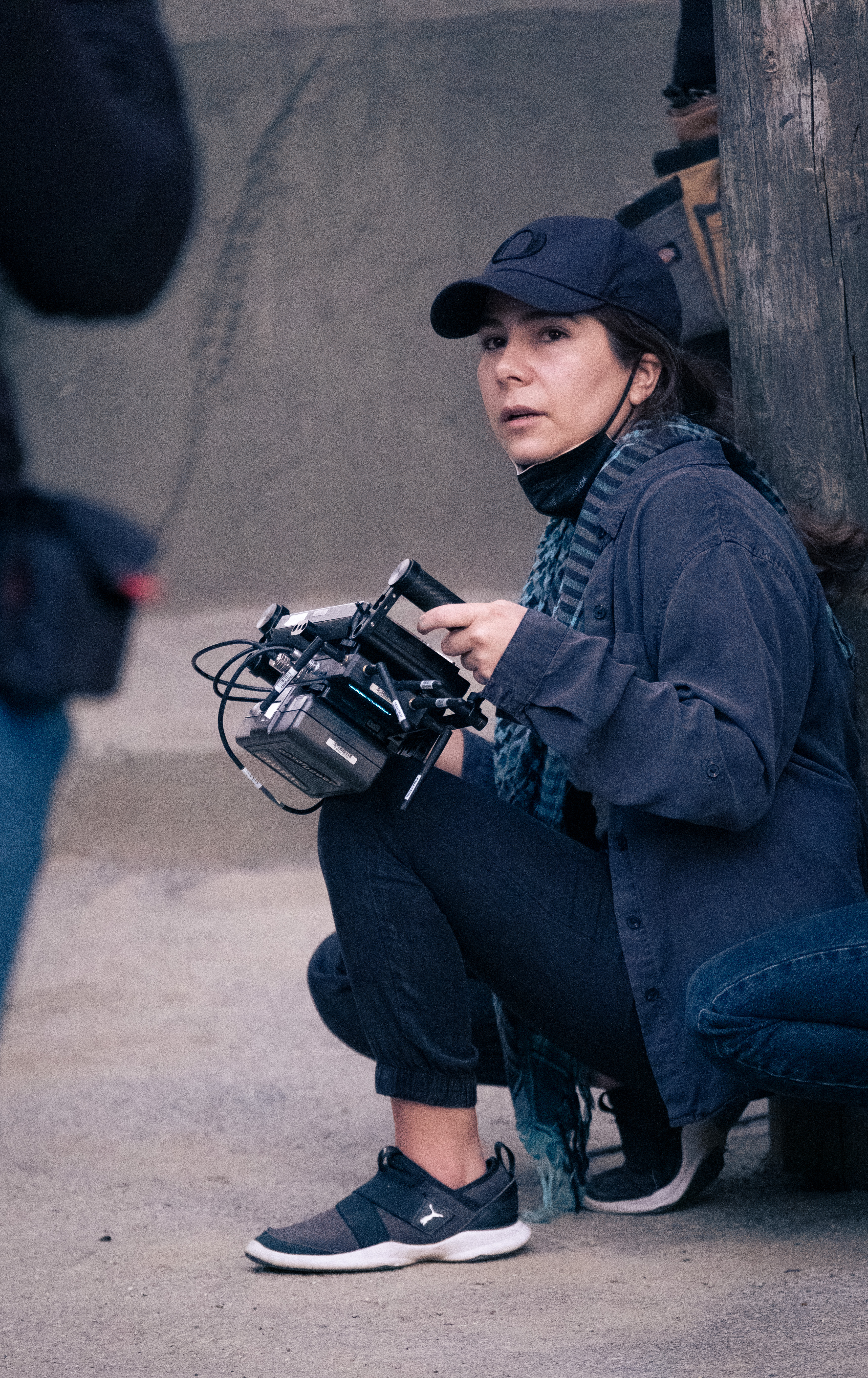 writer, director Tara Motamedi on the set of Before Dawn, Kabul Time