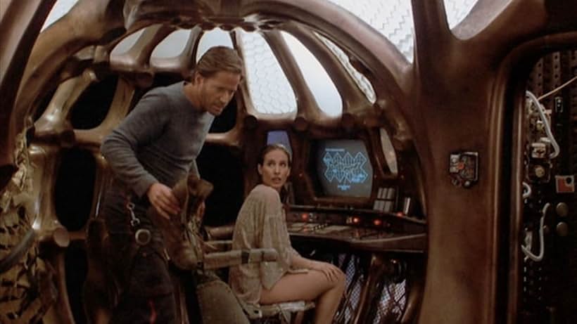 Peter Strauss and Andrea Marcovicci in Spacehunter: Adventures in the Forbidden Zone (1983)