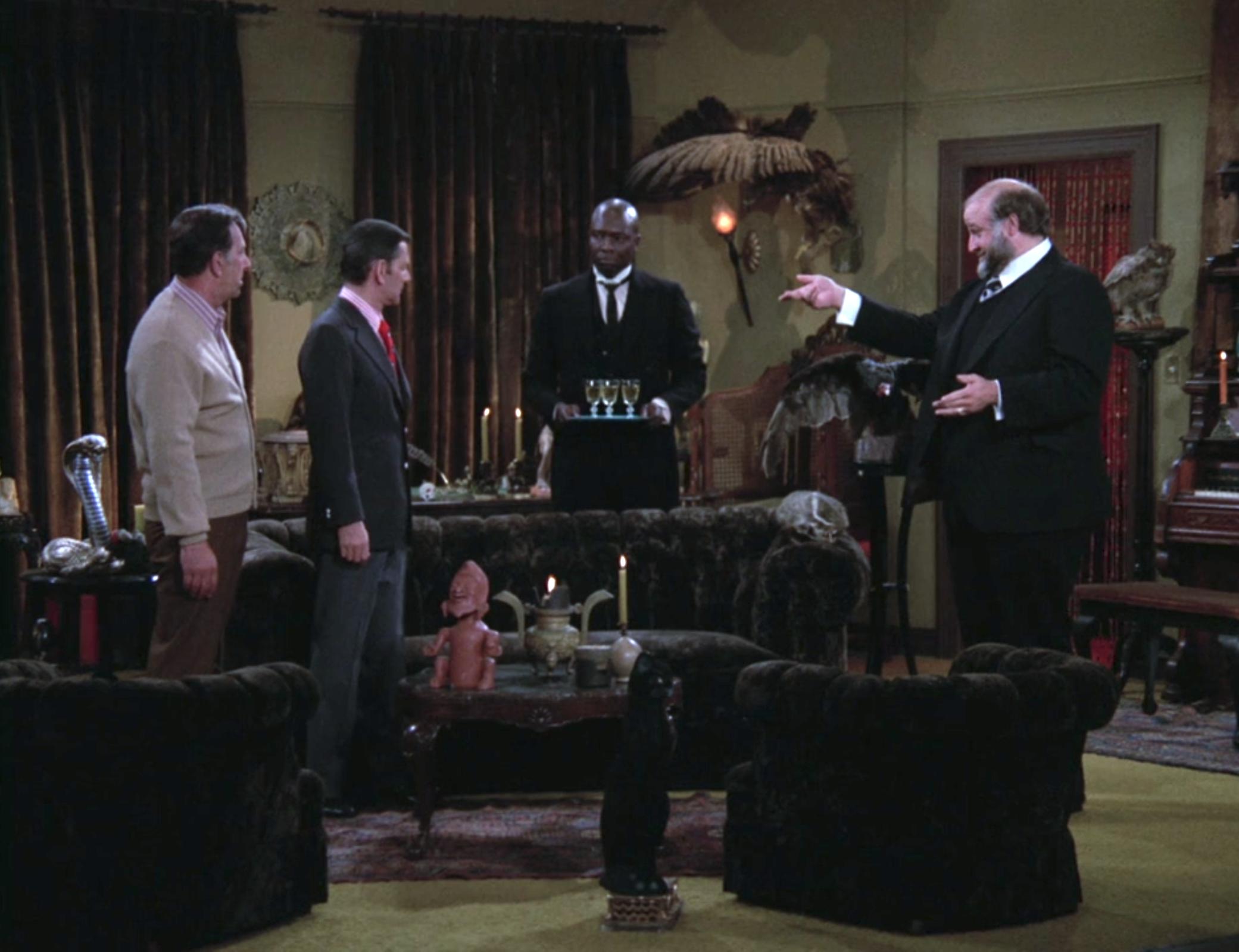 Jack Klugman, Victor Buono, Stan Haze, and Tony Randall in The Odd Couple (1970)