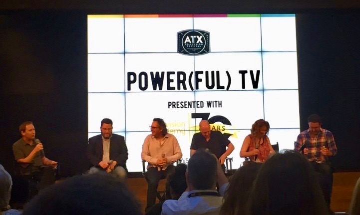 Powerful TV Panel at the 2016 ATX Festival.  Panelists: Jack Amiel (The Knick), Jason Katims (Friday Night Lights), Jennie Snyder Urman (Jane the Virgin), Mike Royce (Enlisted), and Carter Covington (Faking It).