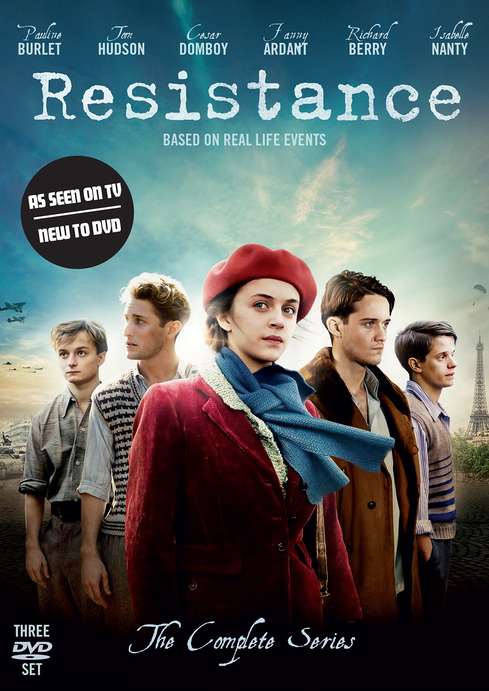 Isabelle Nanty, César Domboy, Pauline Burlet, Jérémie Petrus, Tom Hudson, and Jean-Baptiste Lagnié in Résistance (2014)