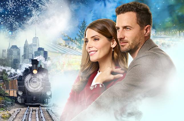 Brendan Penny and Ashley Greene in A Little Christmas Charm (2020)