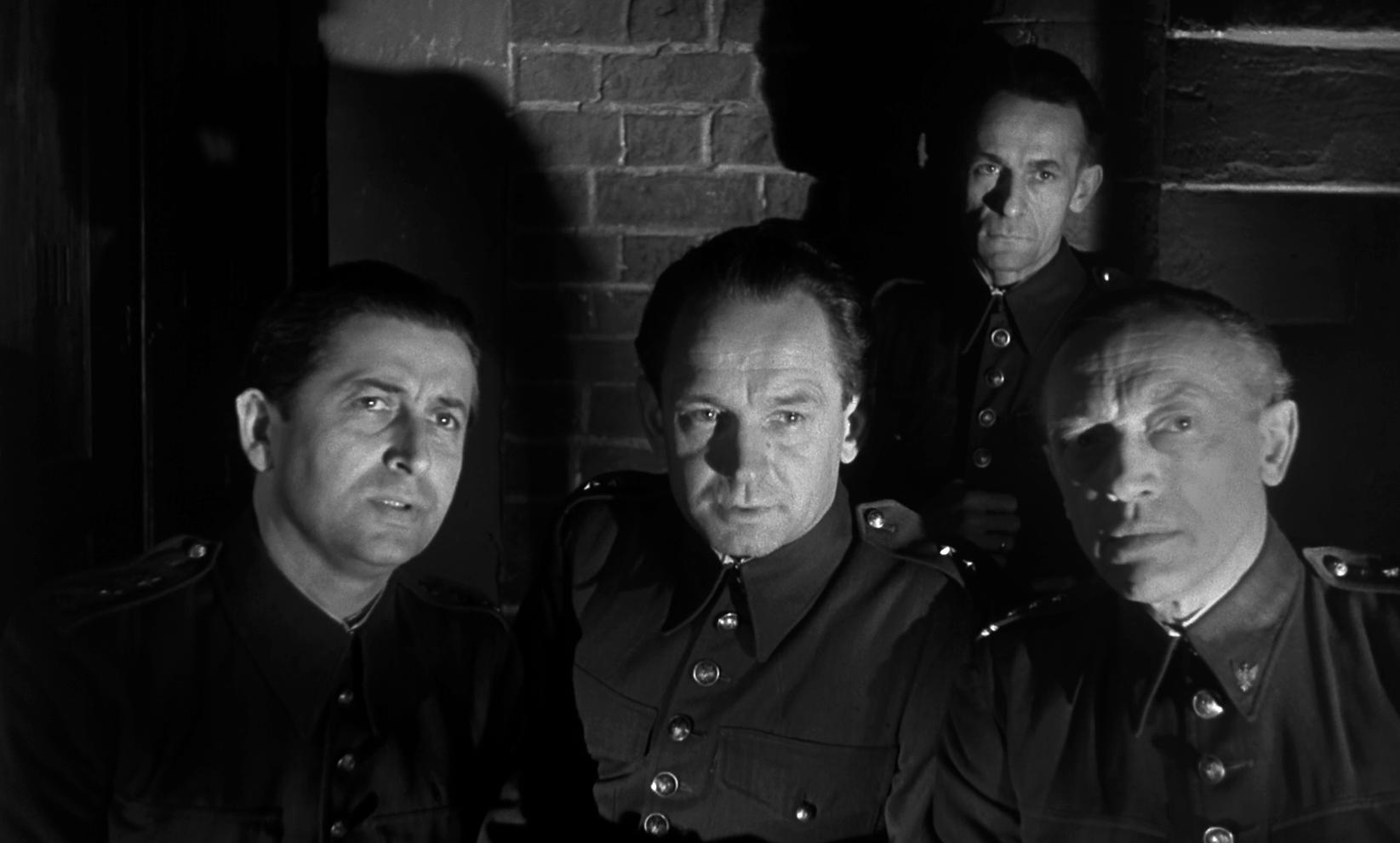 Arthur Butcher, B. Dolinski, Guido Lorraine, and Witold Sikorski in The Colditz Story (1955)