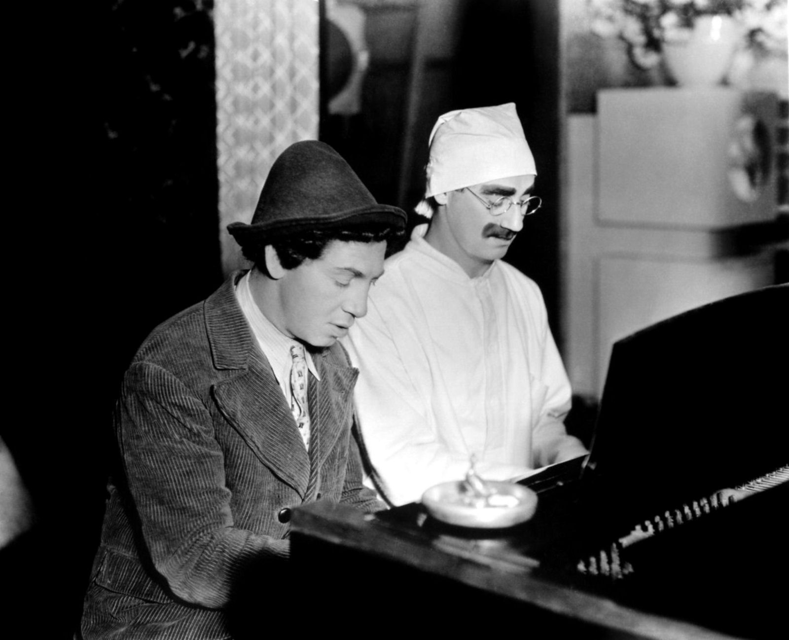 Groucho Marx, Chico Marx, and The Marx Brothers in Duck Soup (1933)