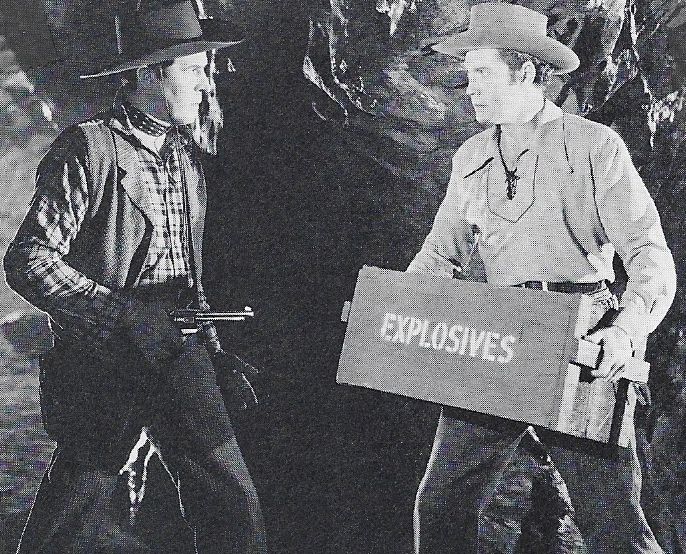 Clayton Moore and George J. Lewis in Adventures of Frank and Jesse James (1948)