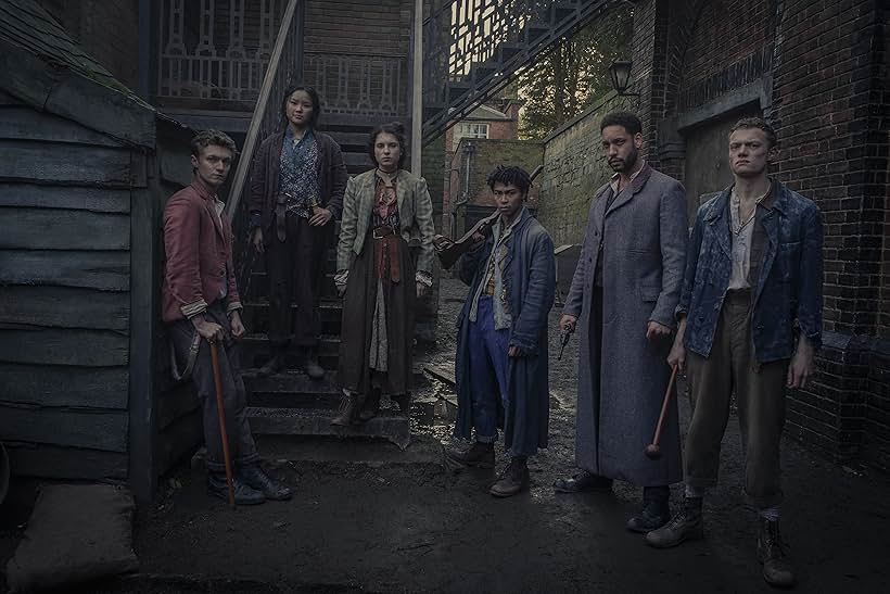 McKell David, Royce Pierreson, Thaddea Graham, Harrison Osterfield, Jojo Macari, and Darci Shaw in The Irregulars (2021)