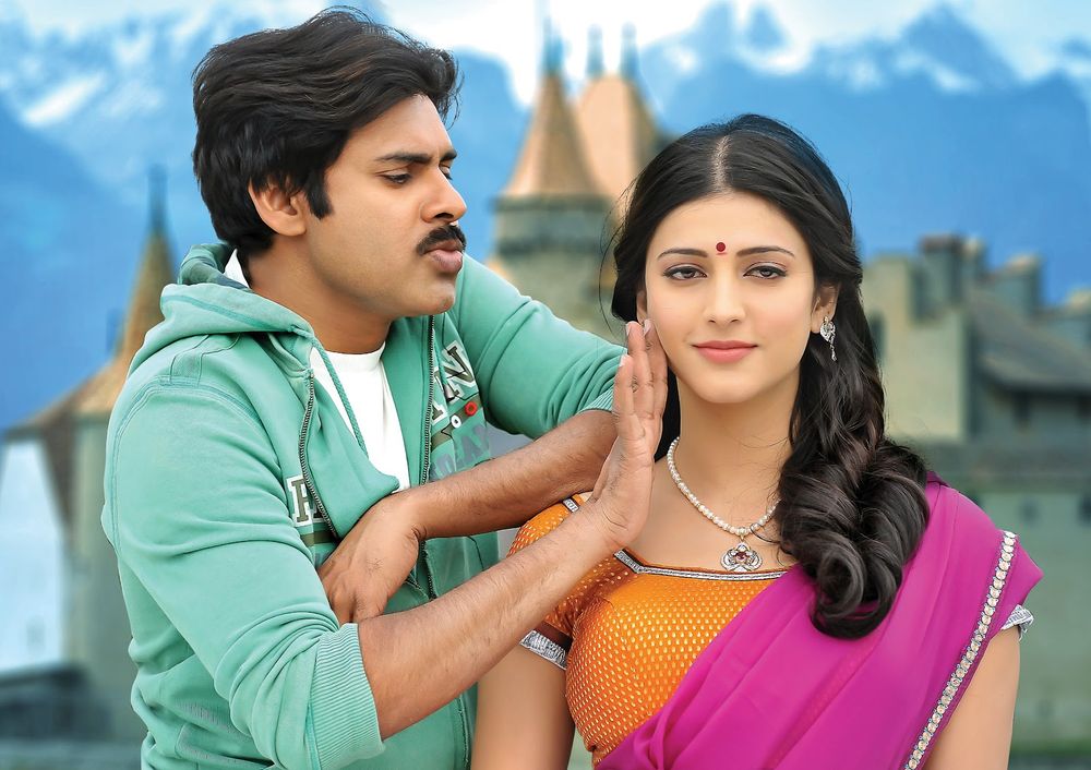 Pawan Kalyan and Shruti Haasan in Gabbar Singh (2012)