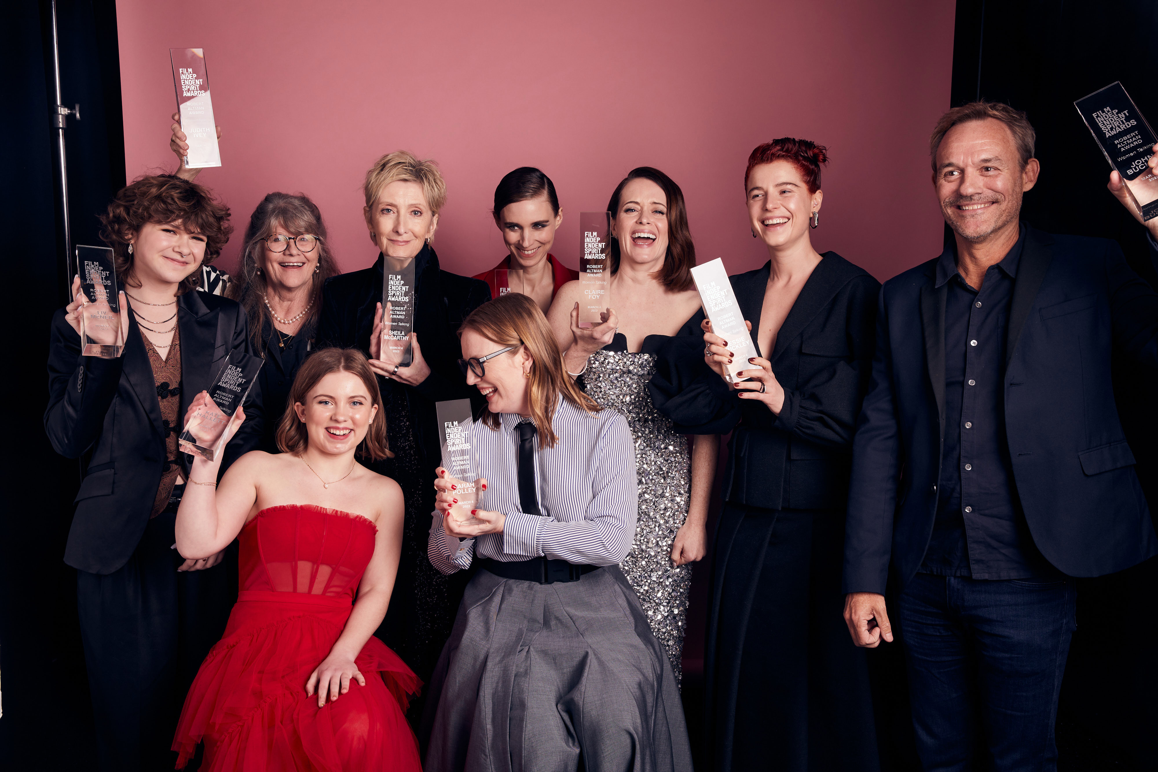 Sarah Polley, John Buchan, Judith Ivey, Sheila McCarthy, Kate Hallett, Liv McNeil, Rooney Mara, Claire Foy, and Jessie Buckley at an event for Women Talking (2022)