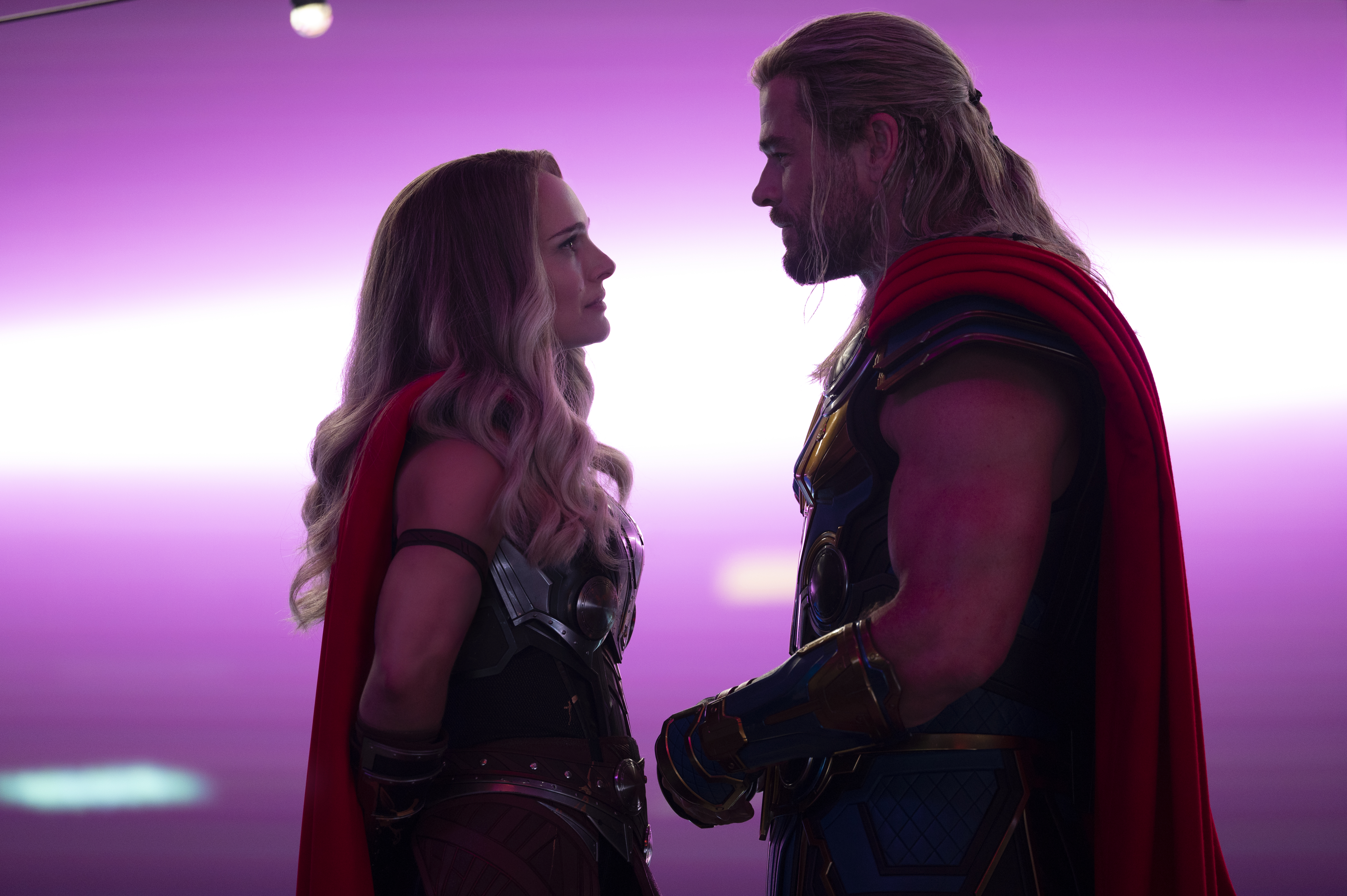 Natalie Portman and Chris Hemsworth in Thor: Love and Thunder (2022)