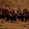 Rupert Young, Eoin Macken, Tom Hopper, Colin Morgan, Bradley James, and Tomiwa Edun in Merlin (2008)