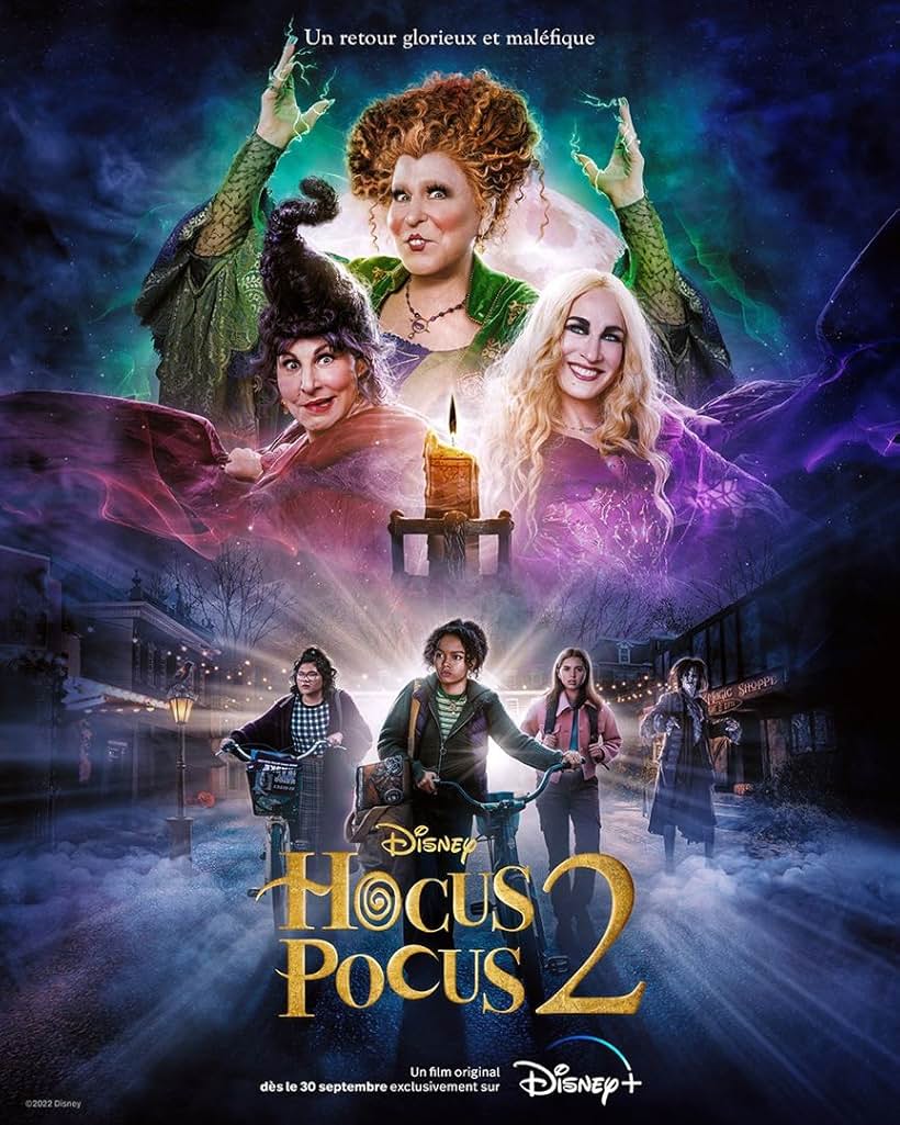 Bette Midler, Sarah Jessica Parker, Kathy Najimy, Doug Jones, Lilia Buckingham, Belissa Escobedo, and Whitney Peak in Hocus Pocus 2 (2022)