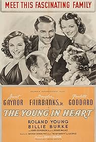 Billie Burke, Douglas Fairbanks Jr., Paulette Goddard, Janet Gaynor, and Roland Young in The Young in Heart (1938)