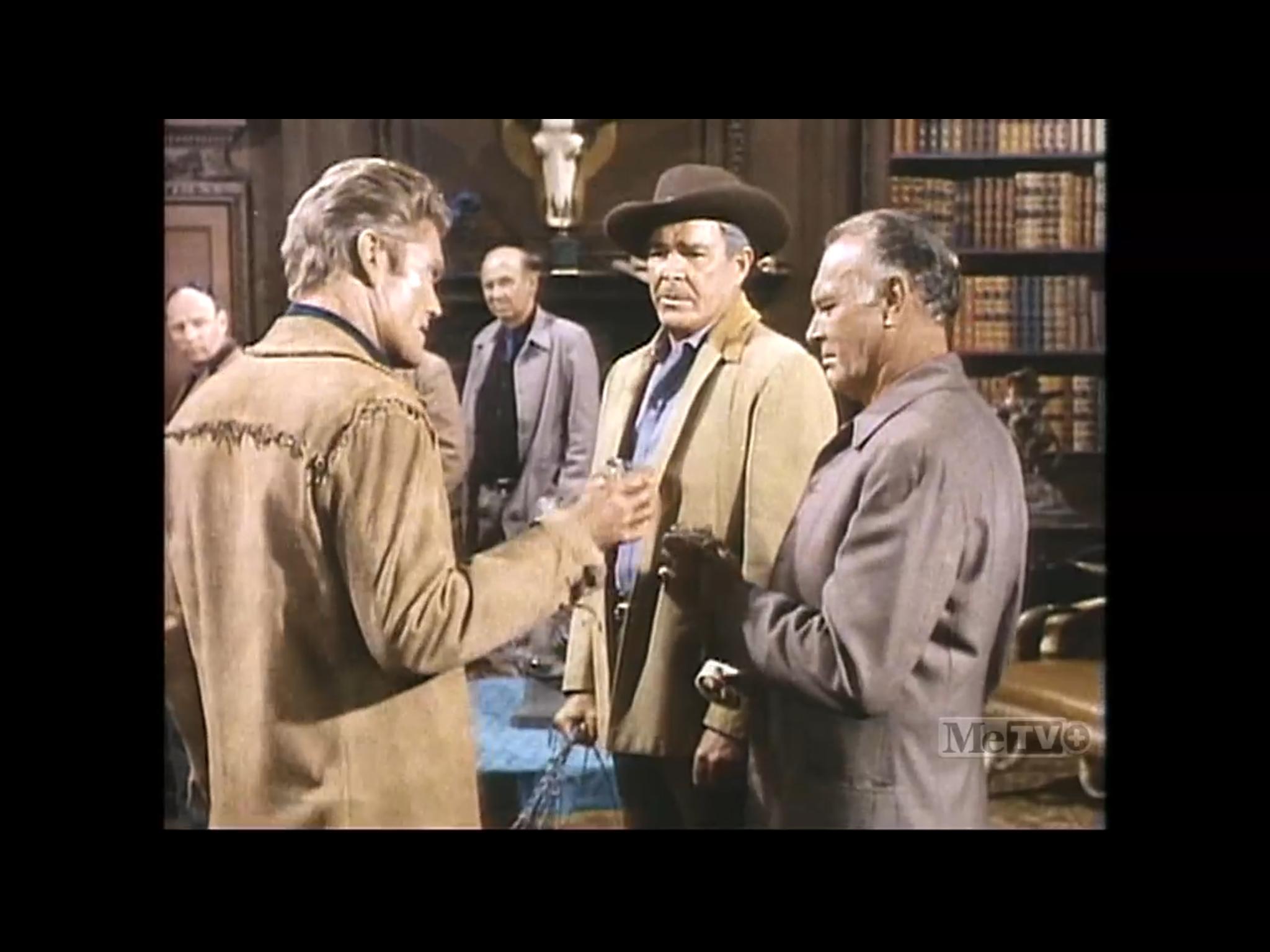 Leif Erickson, Rod Cameron, and Chuck Connors in Branded (1965)