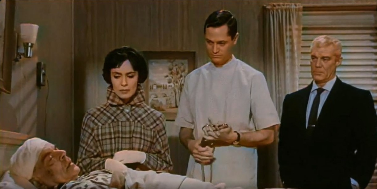 Roger Corman, Susan Cabot, Frank Gerstle, and Michael Mark in The Wasp Woman (1959)