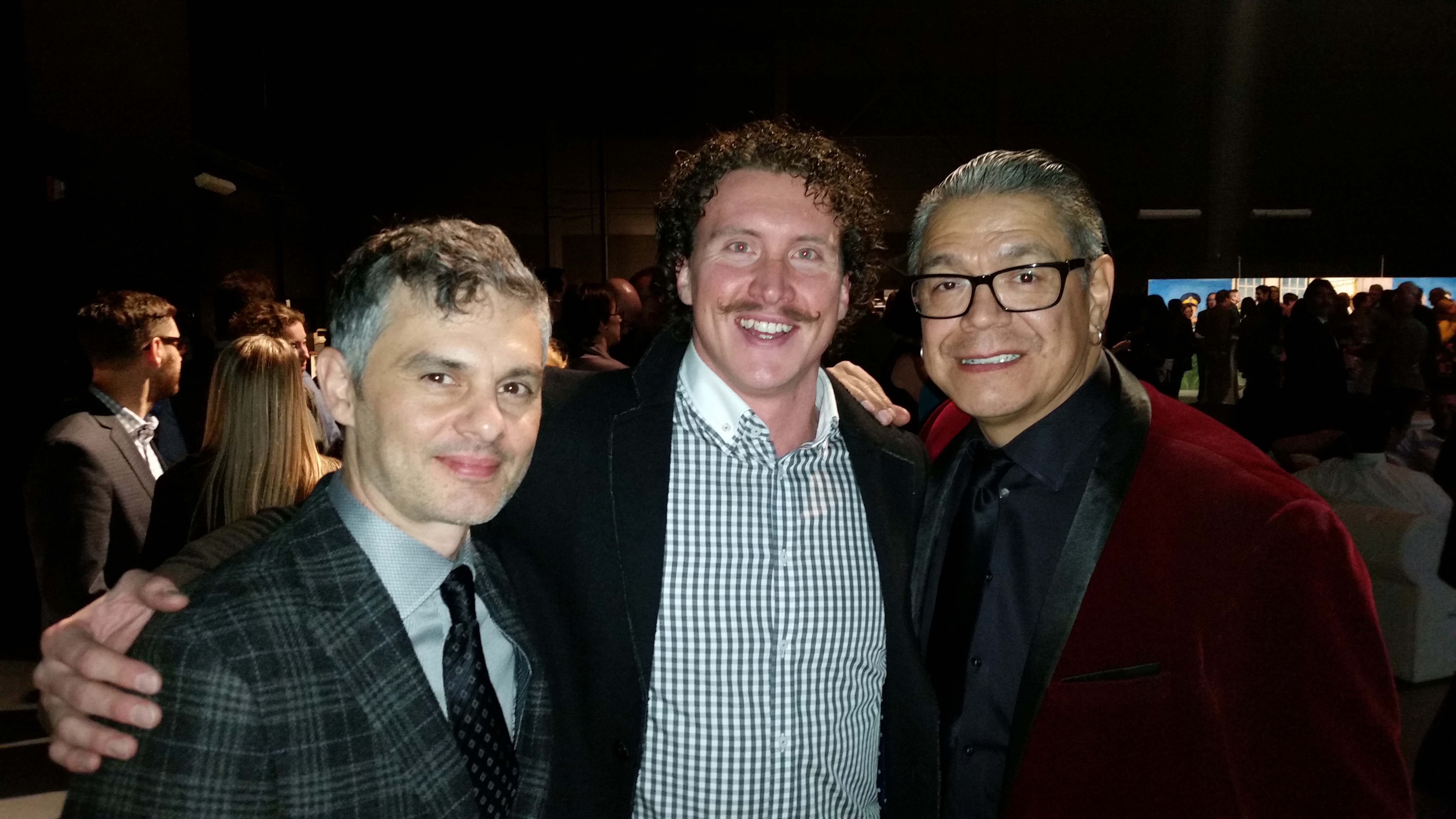 Fred Ewanuick, Dustin MacDougall, and Lorne Cardinal at Corner Gas: The Movie premiere in Regina, SK.