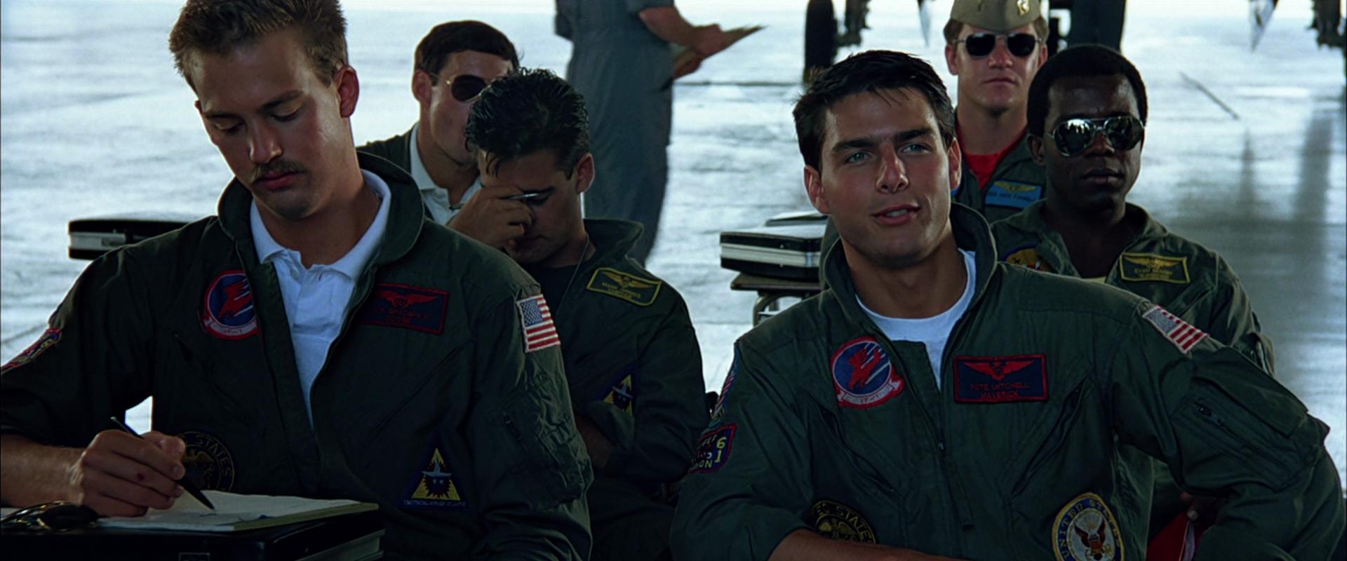 Tom Cruise, Anthony Edwards, Clarence Gilyard Jr., and Adrian Pasdar in Top Gun (1986)