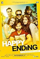 Govinda, Saif Ali Khan, Ranvir Shorey, Ileana D'Cruz, and Kalki Koechlin in Happy Ending (2014)