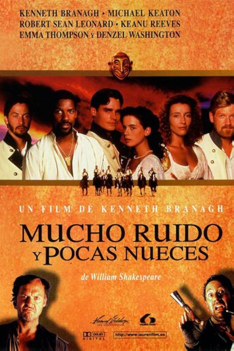 Kenneth Branagh, Keanu Reeves, Denzel Washington, Kate Beckinsale, Michael Keaton, Robert Sean Leonard, and Emma Thompson in Much Ado About Nothing (1993)