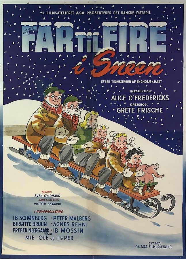 Far til fire i sneen (1954)