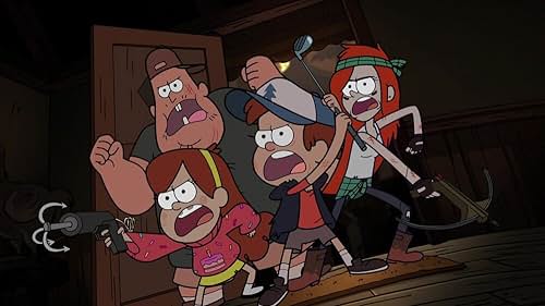 Linda Cardellini, Jason Ritter, Kristen Schaal, and Alex Hirsch in Gravity Falls (2012)