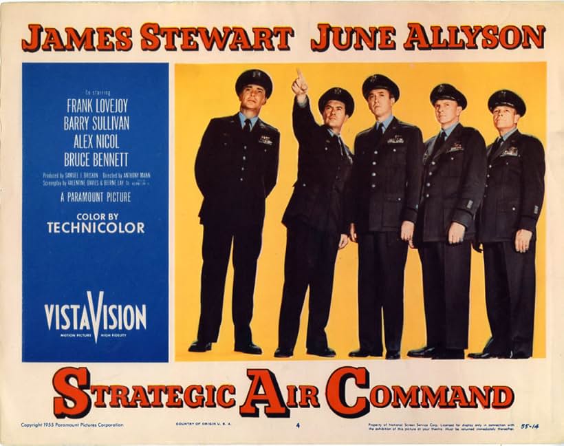 James Stewart, Bruce Bennett, Frank Lovejoy, James Millican, and Barry Sullivan in Strategic Air Command (1955)