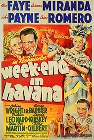 Carmen Miranda, Cesar Romero, Alice Faye, John Payne, and Cobina Wright in Week-End in Havana (1941)