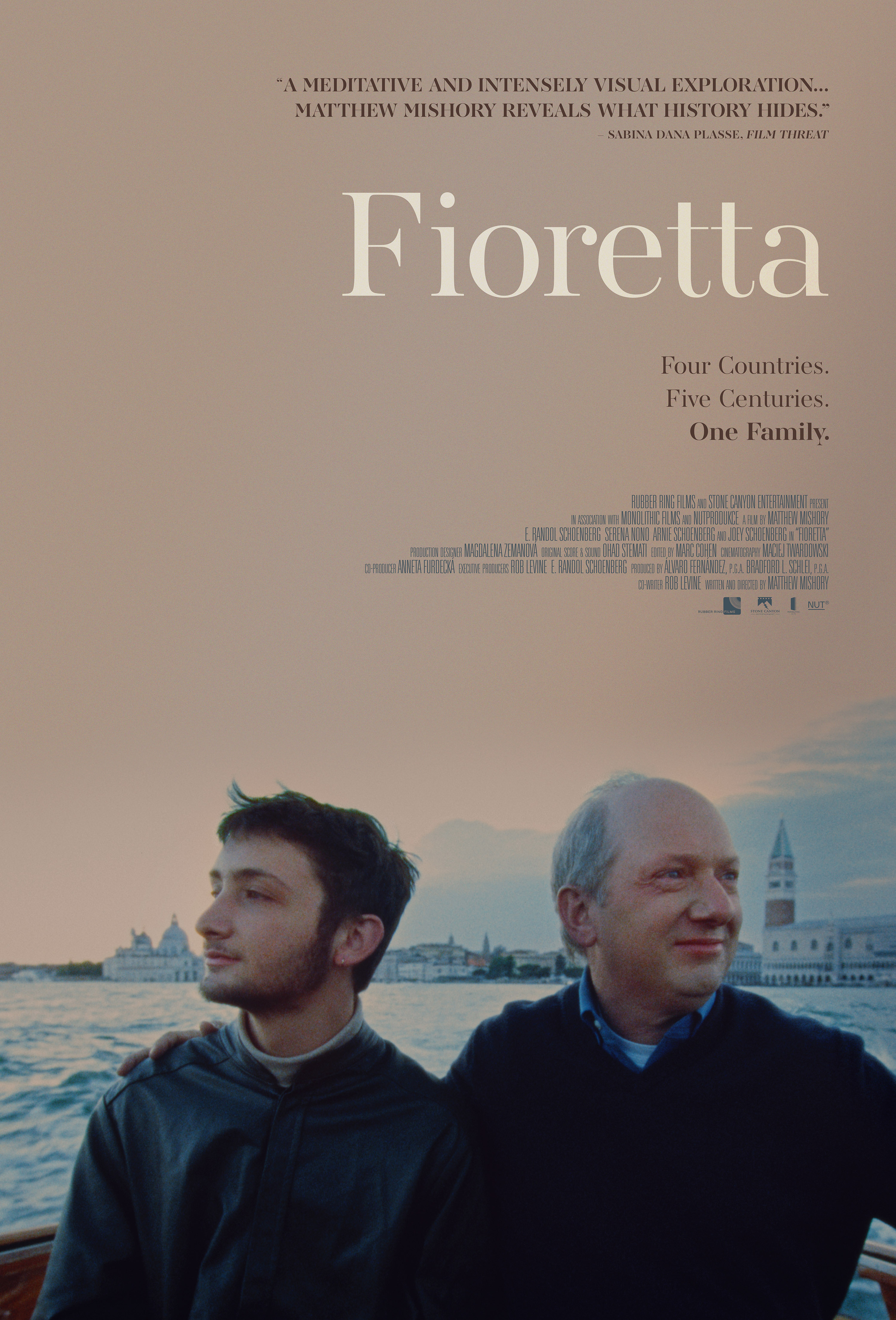 Joey Schoenberg, Matthew Mishory, and E. Randol Schoenberg in Fioretta (2023)