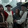 Johnny Depp, Jonathan Pryce, Angus Barnett, Jack Davenport, Keira Knightley, and Giles New in Pirates of the Caribbean: The Curse of the Black Pearl (2003)