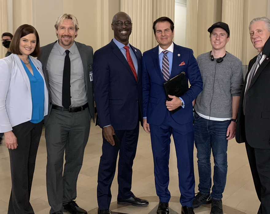 William Forsythe, Vincent De Paul, Deborah Tucker, Isaiah Washington, David A.R. White, and Vance Null in God's Not Dead: We the People (2021)